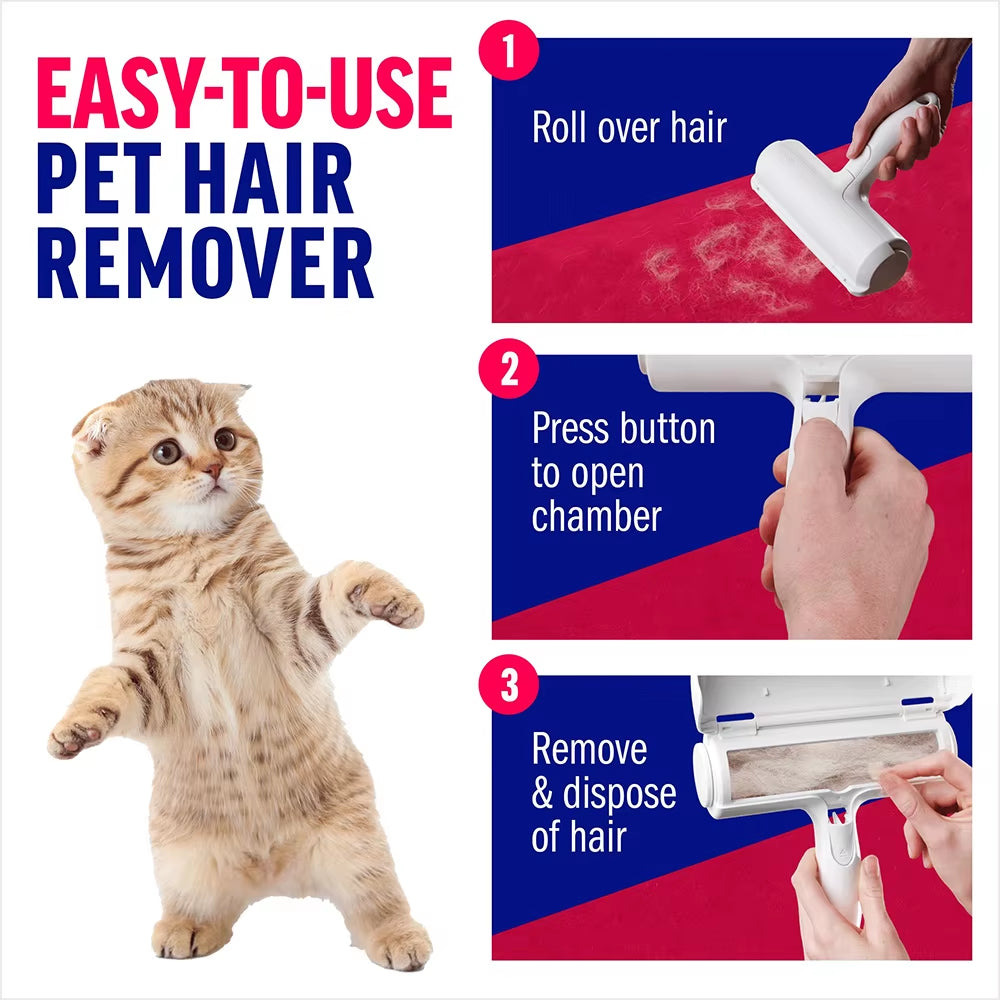 Pet Hair Remover and Reusable Lint Roller - Cat and Dog Hair Remover for Furniture, Couch, Carpet, Clothing and Bedding